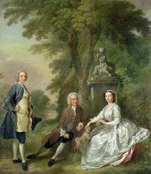 Jonathan Tyers (d.1767) och hans dotter, Elizabeth, och hennes man, John Wood, ca 1750-52