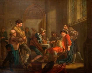 Sir John Falstaff skaffar rekryter, 1765.
