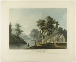 Utsikt över Erbistock kyrka