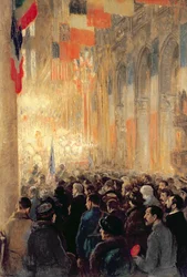 Gudstjänst i Notre-Dame som tack för segern efter det stora internationella kriget
