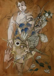 Catax, ca 1929 (olja, gouache, akvarell och blyerts på kort)