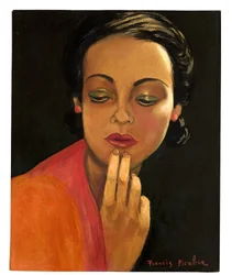 Utan titel (Kvinnoansikte), ca 1941-43 (olja på pannå)