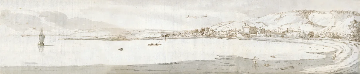 Swansea, ca 1678 (akvarell  brunt bläck på papper)