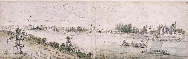 Utsikt över Lambeth från Millbank vid sidan av My Lord Peterborough