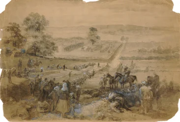 Begravningsdetalj efter slaget vid Antietam