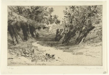 Pad längs vattnet De älskandes promenad Thames Ditton (titel på objekt)