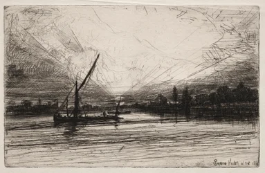 Solnedgång på Themsen, 1862.