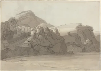 En klippig kust vid Coombmartin, Devon (Combe Martin Bay)