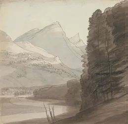 Vid Rhens strand nära källan, ljus från höger