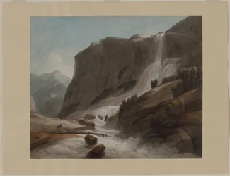 Vattenfall mellan Chiavenna och berget Splügen, 1784.