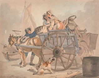 Fiskvagnen (bläck och wc på papper)