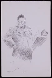 Porträtt av Aubrey Hammond, ca 1934 (penna på papper)