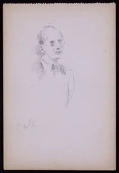 Porträtt av Gerald Cobb, ca 1930 (penna på papper)