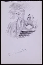 Porträtt av Martin Hardie, ca 1931 (penna på papper)