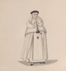 En präst från Mercederian Order of Our Lady of Mercy, från en grupp teckningar..., 1848.