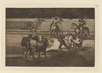 Banderillas of Fire (Banderillas with Firecrackers), Tallrik 31 från Bullfighting