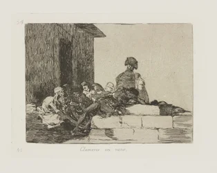 Skrattar förgäves. (Besvär är förgäves.), pl. 54 från serien The Disasters of War