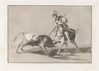 El Cid Campeador som spjuter en annan tjur (The Cid Campeador som spjuter en annan tjur), skylt 11 från La tauromaquia