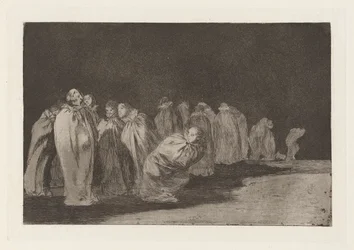 Los ensacados (Männen i säckar), även känd som So el sayal, hay al (Det finns något under säckväven), från serien Los disparates (Los proverbios)