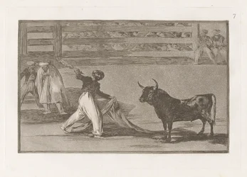 Harpunernas ursprung? banderillas (Harpunernas ursprung eller Banderillas), tallrik 7 från La tauromaquia