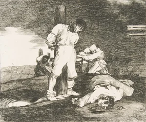 Platta 15 från The Disasters of War Los Desastres de la Guerra: Och det finns ingen hjälp...., 1810.