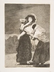 Plåt 16 från Los Caprichos:För himlens skull: och det var hennes mor Dios la Perdone..., 1797-98.