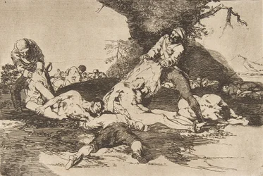 Platta 16 från The Disasters of War Los Desastres de La Guerra: They ..., 1810 publicerad 1863.