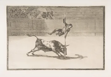 Tavla 20 från Tauromaquia: Juanito Apiñanis smidighet och fräckhet i [ringen] ..., 1816.