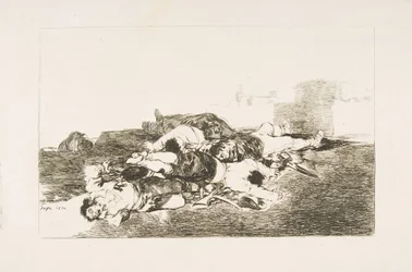 Platta 22 från The Disasters of War Los Desastres de la Guerra: Ännu värre. Både och..., 1810.