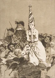 Plansch 24 ur Los Caprichos: Ingenting kunde göras - No hubo remedio, 1799
