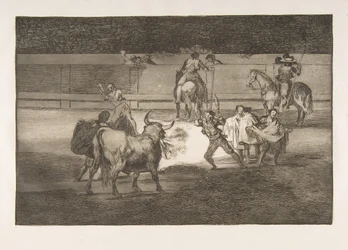 Tauromaquias skylt 31: Banderillas med smällare., 1816.