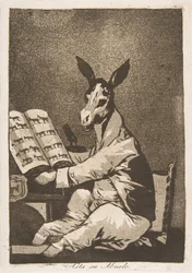 Plansch 39 ur Los Caprichos: Sådan var också hans farfar. Asta su Abuelo., 1799