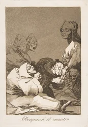 Tallrik 47 från Los Caprichos: En gåva till mästaren Obsequio á el maestro, 1799.