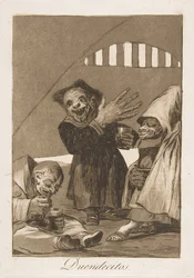 Plåt 49 från Los Caprichos: Hobgoblins Duendecitos., 1799.