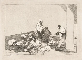 Platta 58 från The Disasters of War Los Desastres de la Guerra: Det är ingen idé att gråta ..., 1811-12.