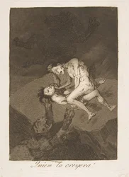 Plåt 62 från Los Caprichos: Vem skulle ha trott att det skulle vara Quien lo creyera!, 1799.