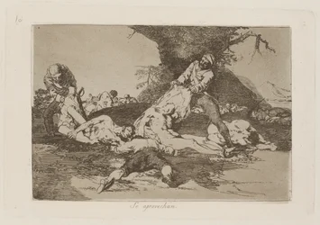 Se aprovechan (De använder sig av dem), pl. 16 från serien Los desastres de la guerra (Krigets katastrofer)