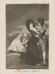 Tal para qual. (Två av ett slag.), pl. 5 från serien Los caprichos