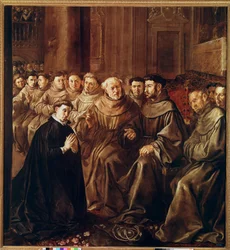 St Bonaventure går in i franciskanerorden (olja på duk
