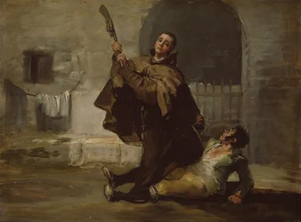 Friar Pedro Clubs El Maragato med pistolkolven, ca 1806 (olja på pannå)