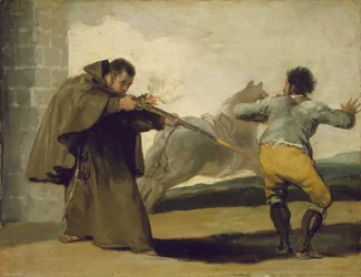 Broder Pedro skjuter El Maragato när hans häst springer iväg, ca 1806