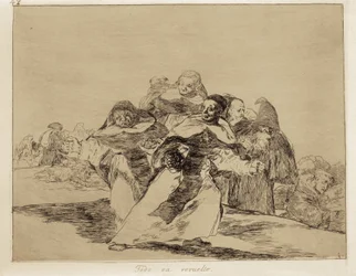 GOYA Y LUCIENTES, Francisco de (1746-1828). Allt är häftigt. 1810-1820. (17,6 x 22,2 cm). Platta 42 av "Krigets katastrofer". Etsning. SPANIEN. MADRID (AUTONOMA GEMENSKAPEN). Madrid. Pradomuseet