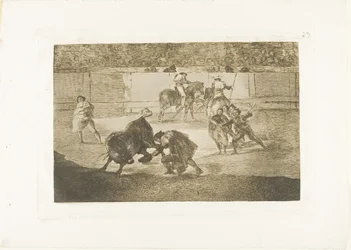 Pepe Illo gör passningen av "recorte", plansch 29 från The Art of Bullfighting