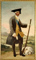 Porträtt till fots av Karl III (1716-1788) som jägare, son till Philip V Målning av Francisco de Goya (1746-1828) olja på duk