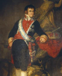 Porträtt av kung Ferdinand VII, detalj