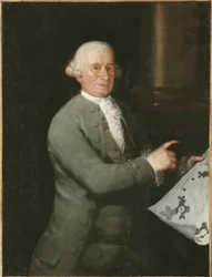 Porträtt av arkitekten Ventura Rodriguez (1717-1785), av Goya, Francisco, de (1746-1828). Olja på duk