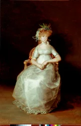 Porträtt av grevinnan av Chinchon Målning av Francisco Goya y Lucientes (1746-1828) 1800 Sön. 216x144 cm Madrid, Musee du Prado