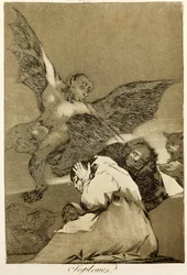 Snitches av Francisco de Goya (1746-1828), Etsning och akvatint nummer 48 i serien Capricci (circaprichos)