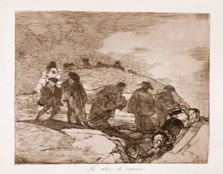 The Disasters of War: De känner inte till vägen (etsning från förberedande ritning
