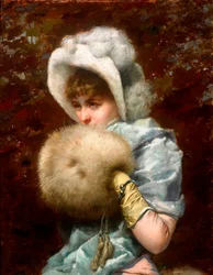 Winter (Hiver) - Målning av Francesco Masriera y Manovens (1842-1902) - 1882 - Olja på duk - 79x62 - Museu Nacional d